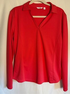 NWOT Lady Hagen Red Long Sleeve Golf Tennis Athletic Athleisure Shirt Size L